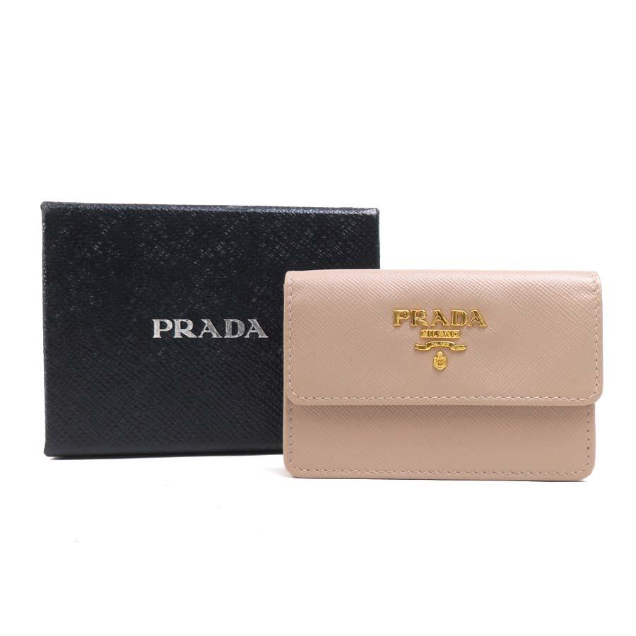 PRADA（プラダ） カードケース レザー ピンクベージュ : ブランド