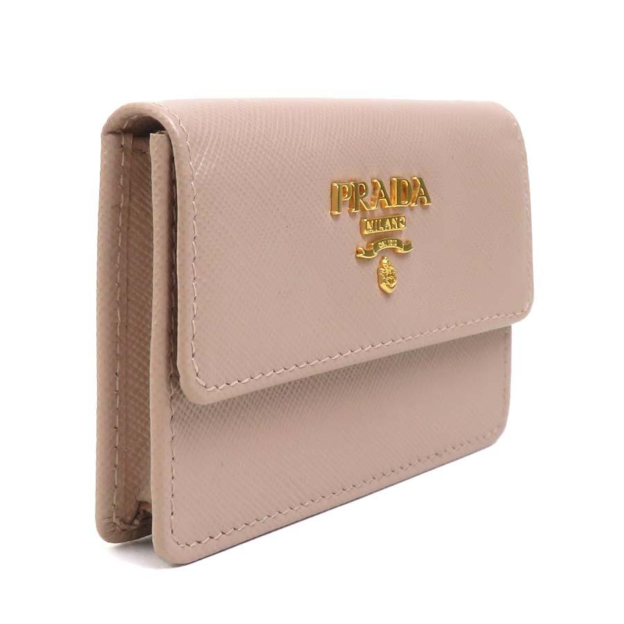 PRADA 名刺入れ ピンクベージュ PRADA（プラダ） カードケース レザー ピンクベージュ : ブランド