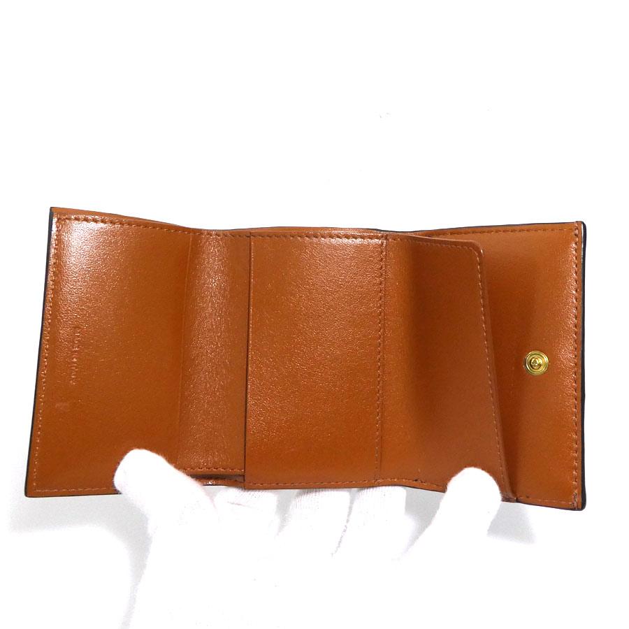 CELINE セリーヌ 三つ折り財布 トリオンフ PVC×レザー ブラウン CELINE（セリーヌ） 三つ折り財布 トリオンフ PVCコーティング