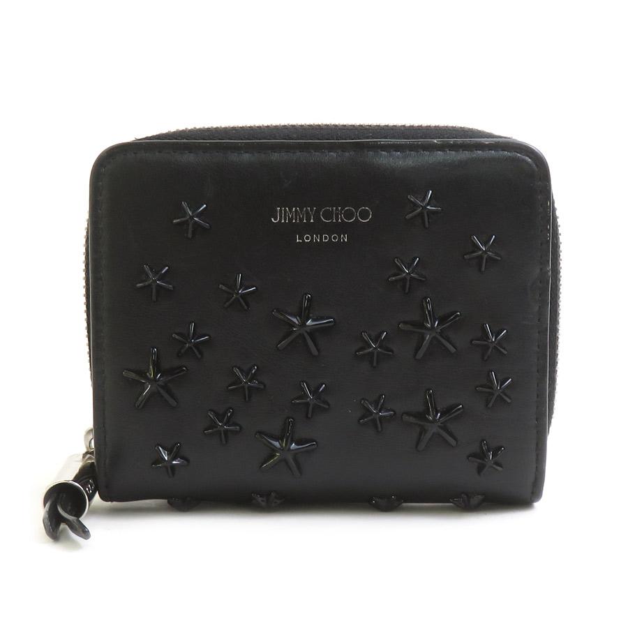 JIMMY CHOO 二つ折り財布 ブラック ジミーチュウ JIMMY CHOO 二つ折り財布 レザー/メタル ブラック
