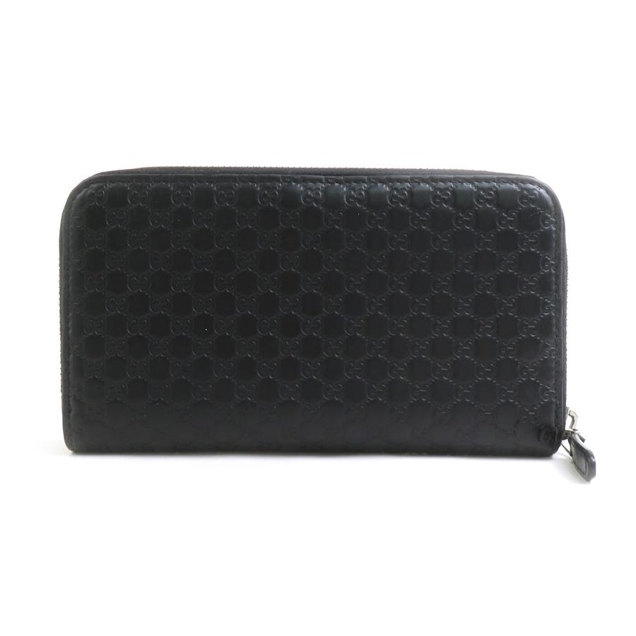 GUCCI（グッチ） ラウンドファスナー長財布 レザー ブラック