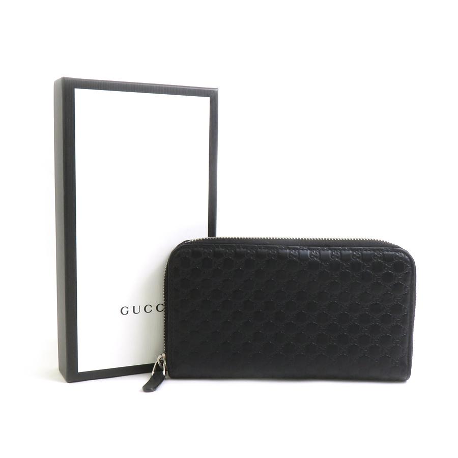 GUCCI（グッチ） ラウンドファスナー長財布 レザー ブラック