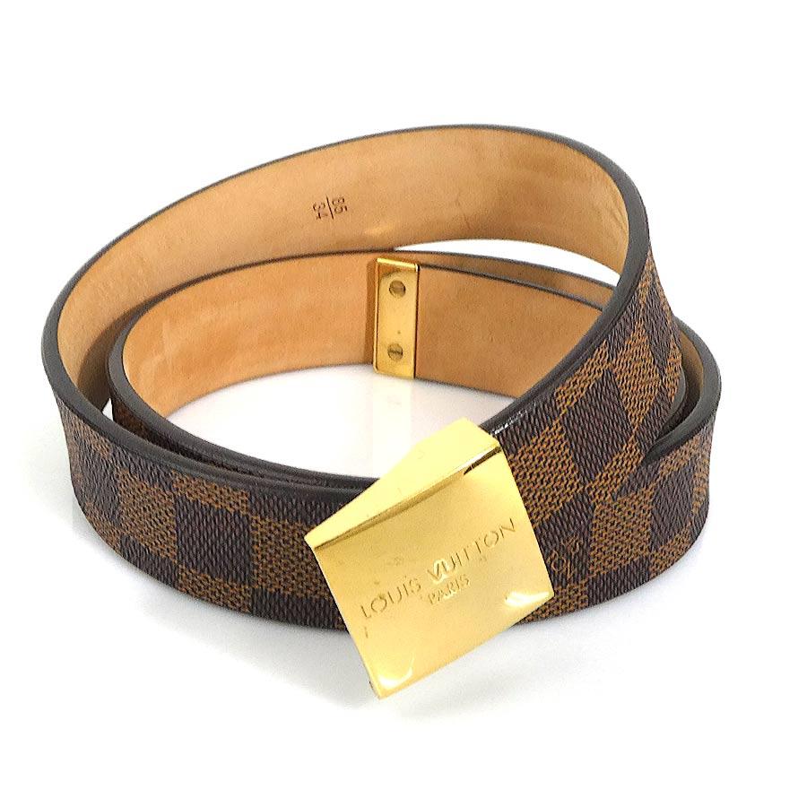 【良品】LOUIS VUITTON サンチュール キャレ ダミエ エベヌ ベルト LOUIS VUITTON（ルイ・ヴィトン） ルイ ヴィトン ベルト サンチュール