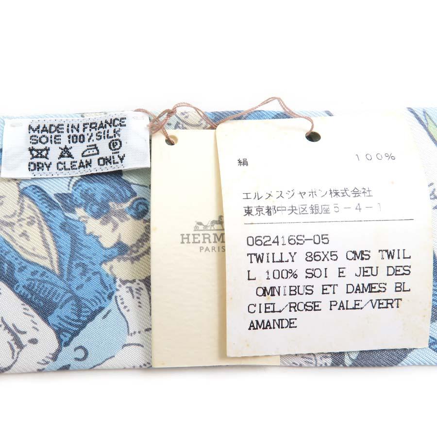 HERMES（エルメス） スカーフ ツイリー シルク ライトブルー系