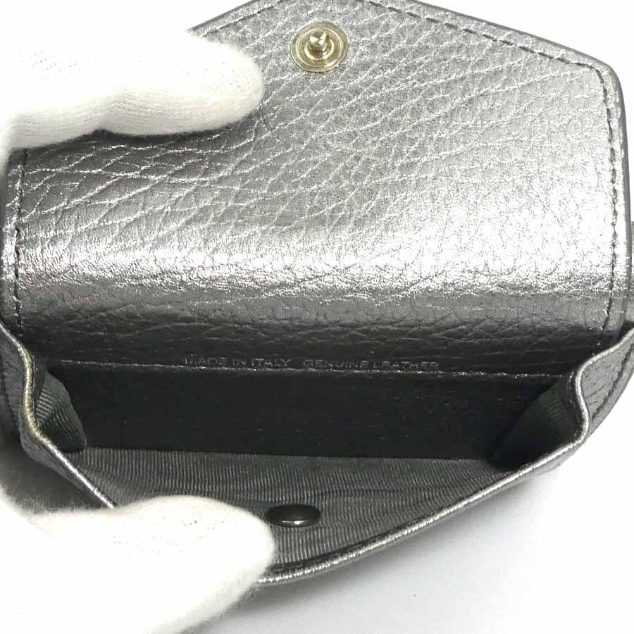 メゾンマルジェラ Maison Margiela 三つ折り財布 レザー シルバー