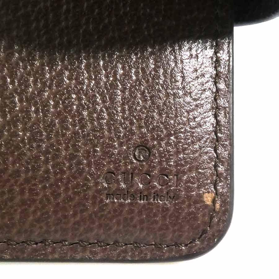 GUCCI（グッチ） 二つ折り財布 GGスプリームキャンバス ブラウン