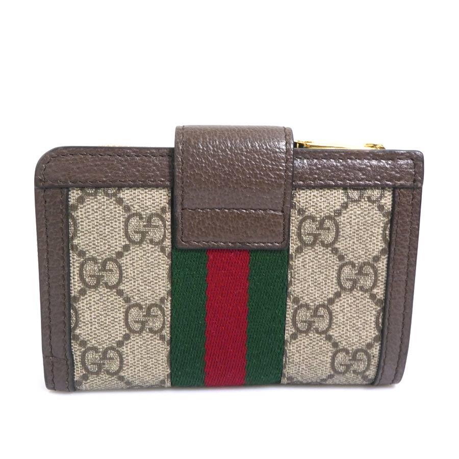 グッチ 二つ折り 財布 GG柄 スプリーム コンパクト GGキャンバス GUCCI（グッチ） 二つ折り財布 GGスプリームキャンバス ブラウン