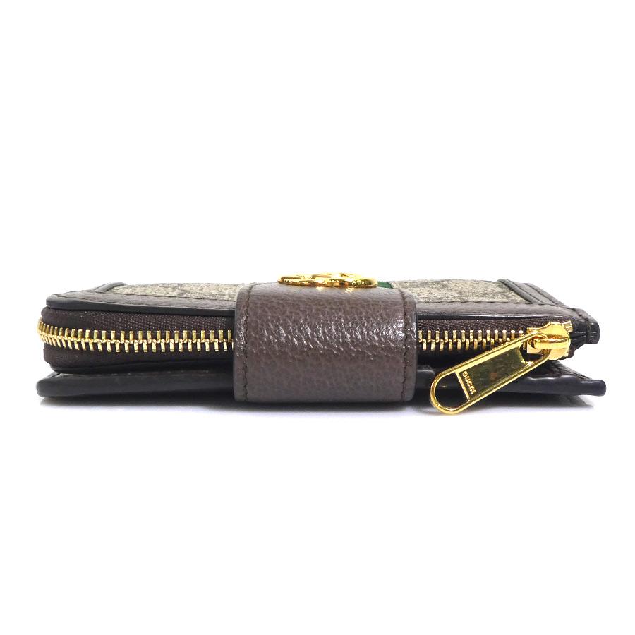 GUCCI（グッチ） 二つ折り財布 GGスプリームキャンバス ブラウン