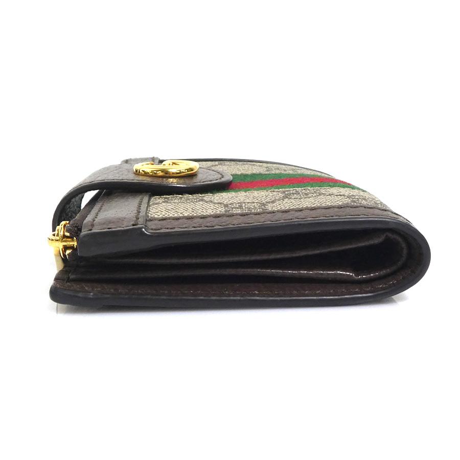 GUCCI（グッチ） 二つ折り財布 GGスプリームキャンバス ブラウン