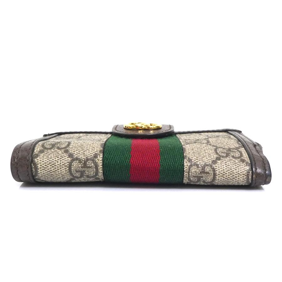 GUCCI（グッチ） 二つ折り財布 GGスプリームキャンバス ブラウン