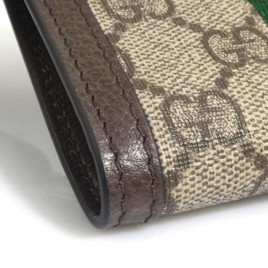 GUCCI（グッチ） 二つ折り財布 GGスプリームキャンバス ブラウン