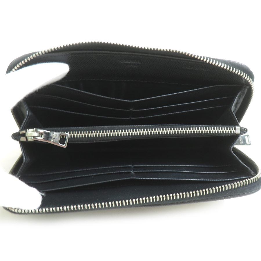 プラダ PRADA ラウンドファスナー長財布 レザー ブラック/マルチカラー ユニセックス 1M0506 送料無料【中古】 h32341a PRADA（プラダ） ラウンドファスナー長財布 レザー ブラック/マルチ