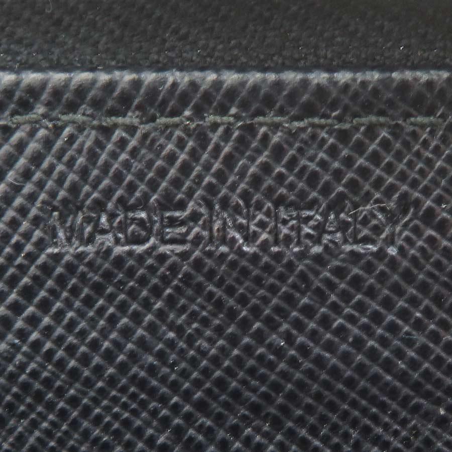 PRADA（プラダ） ラウンドファスナー長財布 レザー ブラック/マルチ