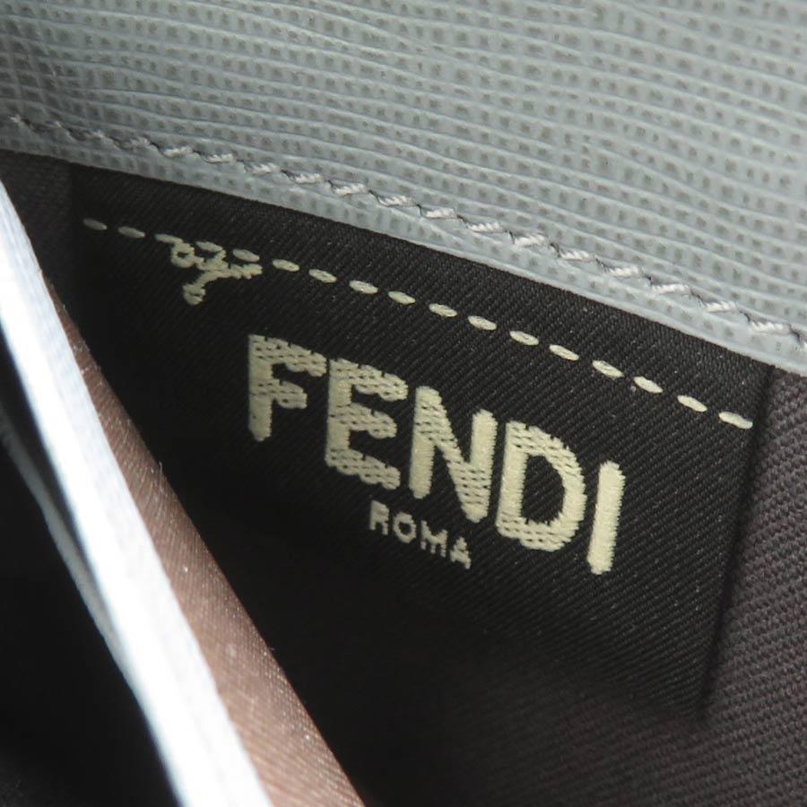 FENDI（フェンディ） ラウンドファスナー長財布 レザー ライトグレー
