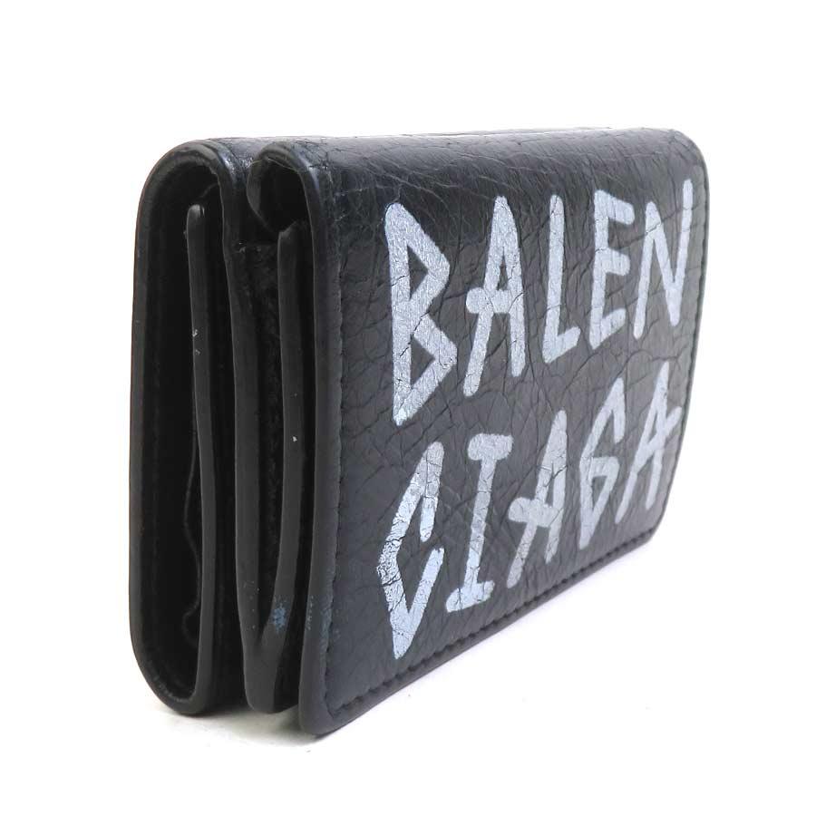 k*o様 「超絶お得」BALENCIAGA 三つ折り財布 ブラック BALENCIAGA（バレンシアガ） 三つ折り財布 レザー ブラック : ブランド