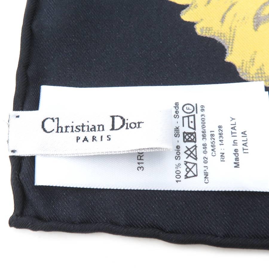 クリスチャンディオール Christian Dior スカーフ シルク ブラック系