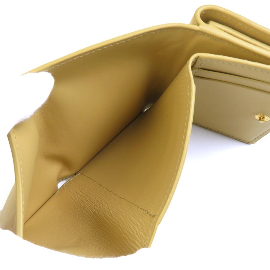LOEWE（ロエベ） 三つ折り財布 アナグラム レザー イエローベージュ