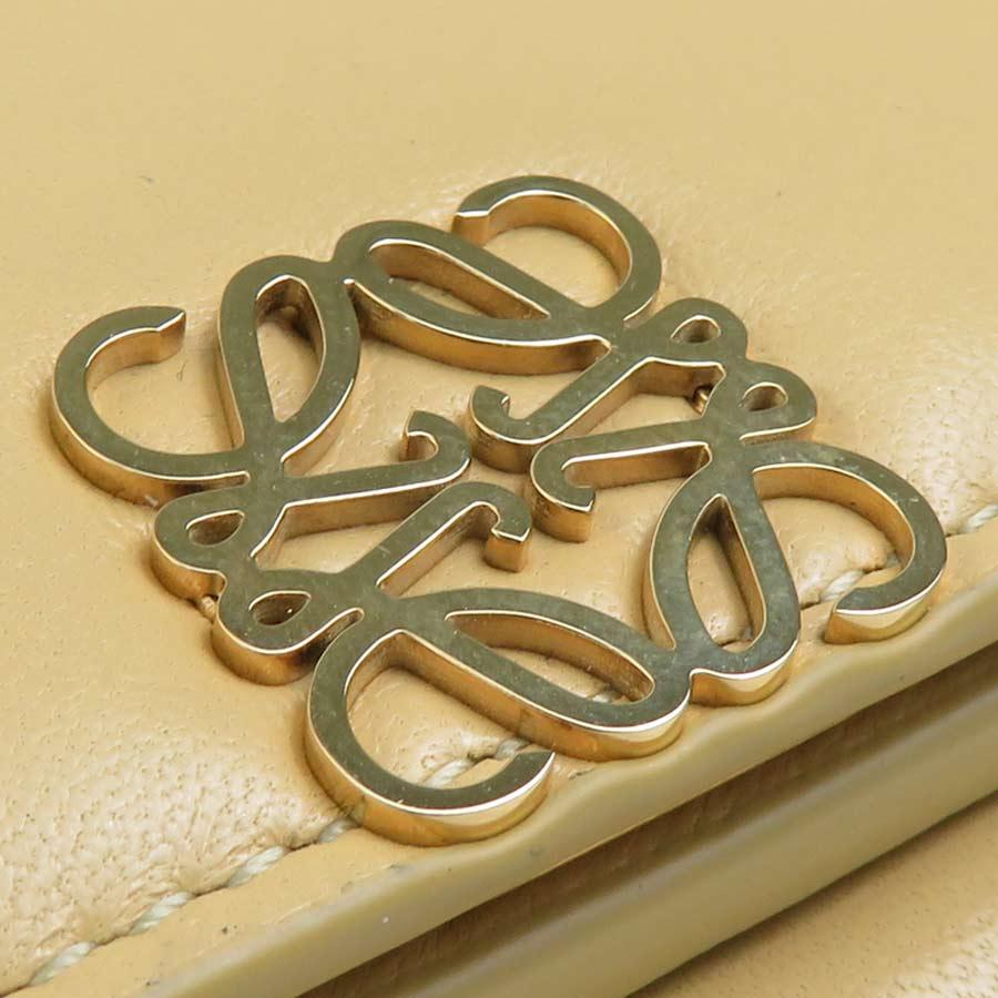 LOEWE（ロエベ） 三つ折り財布 アナグラム レザー イエローベージュ