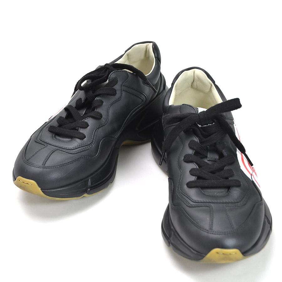 GUCCI（グッチ） スニーカー Rhyton sneaker Black Print レザー 