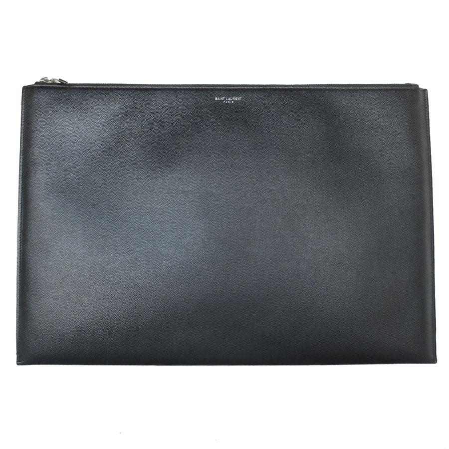 サンローラン SAINT LAURENT クラッチバッグ レザー ブラック