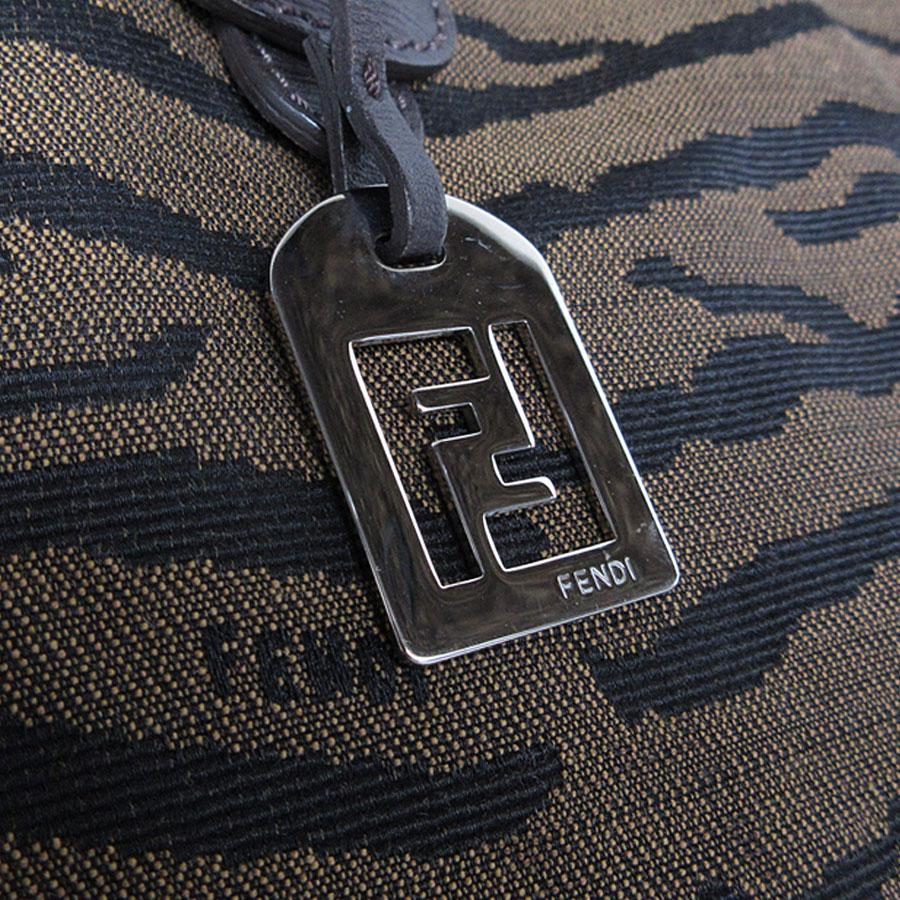 Fendi ハンドバッグ ブラウン/ブラック FENDI（フェンディ） ハンドバッグ ナイロンキャンバス/レザー