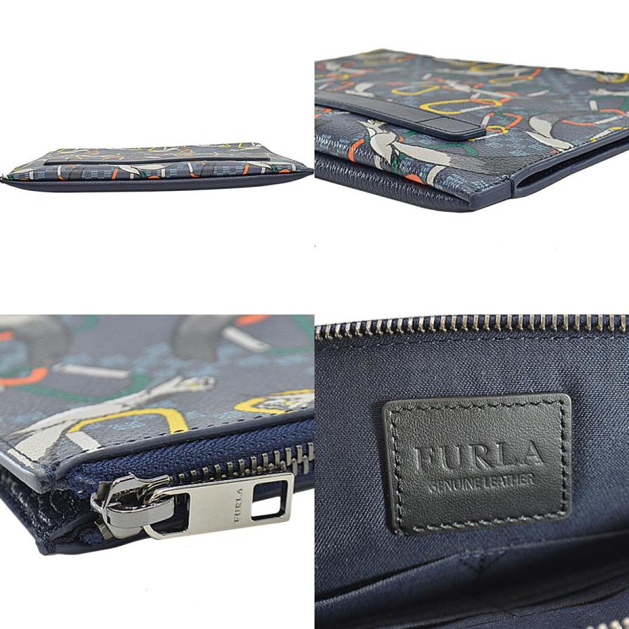 FURLA グレー レザー クラッチバッグ FURLA フルラ Furla クラッチバッグ セカンドバッグ レザー