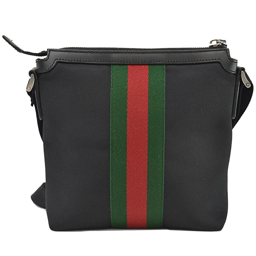 GUCCI（グッチ） バッグ シェリーライン キャンバスxレザー ブラック