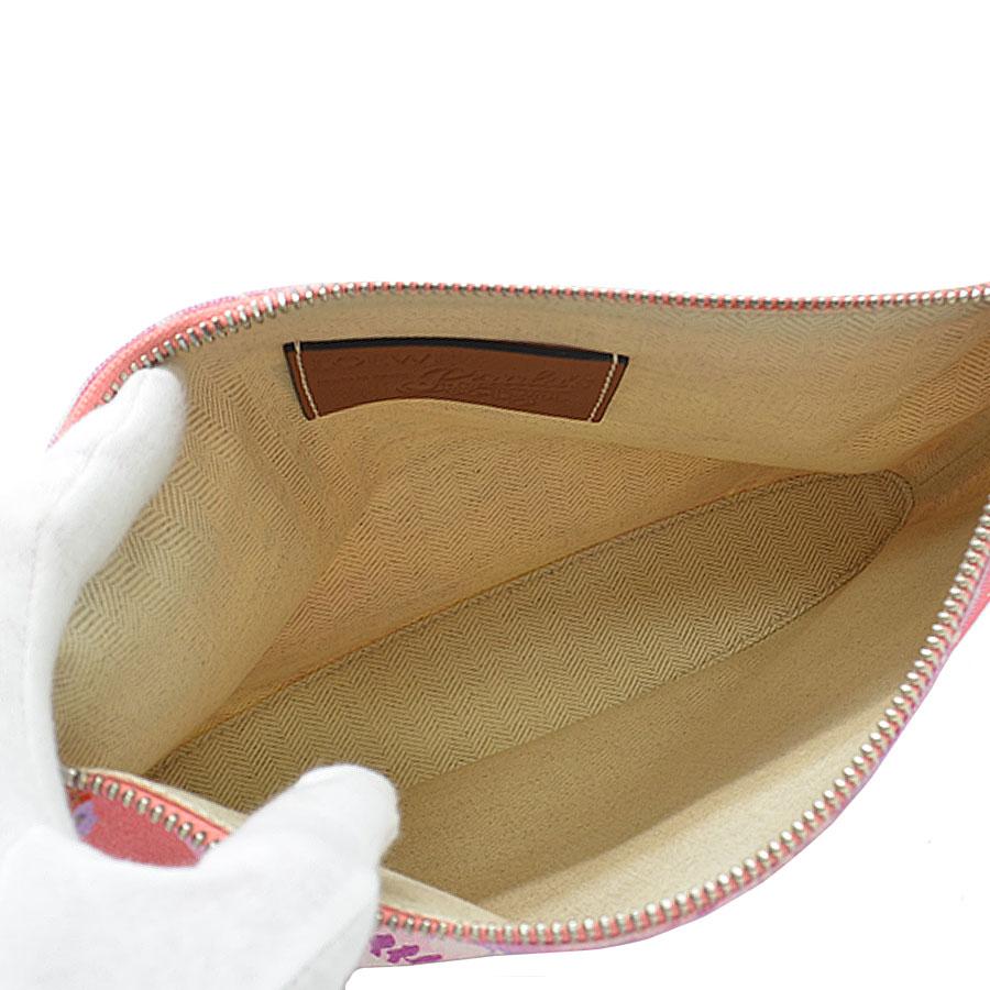 LOEWE ロエベ クラッチバッグ ポーチ キャンバス/レザー ピンク