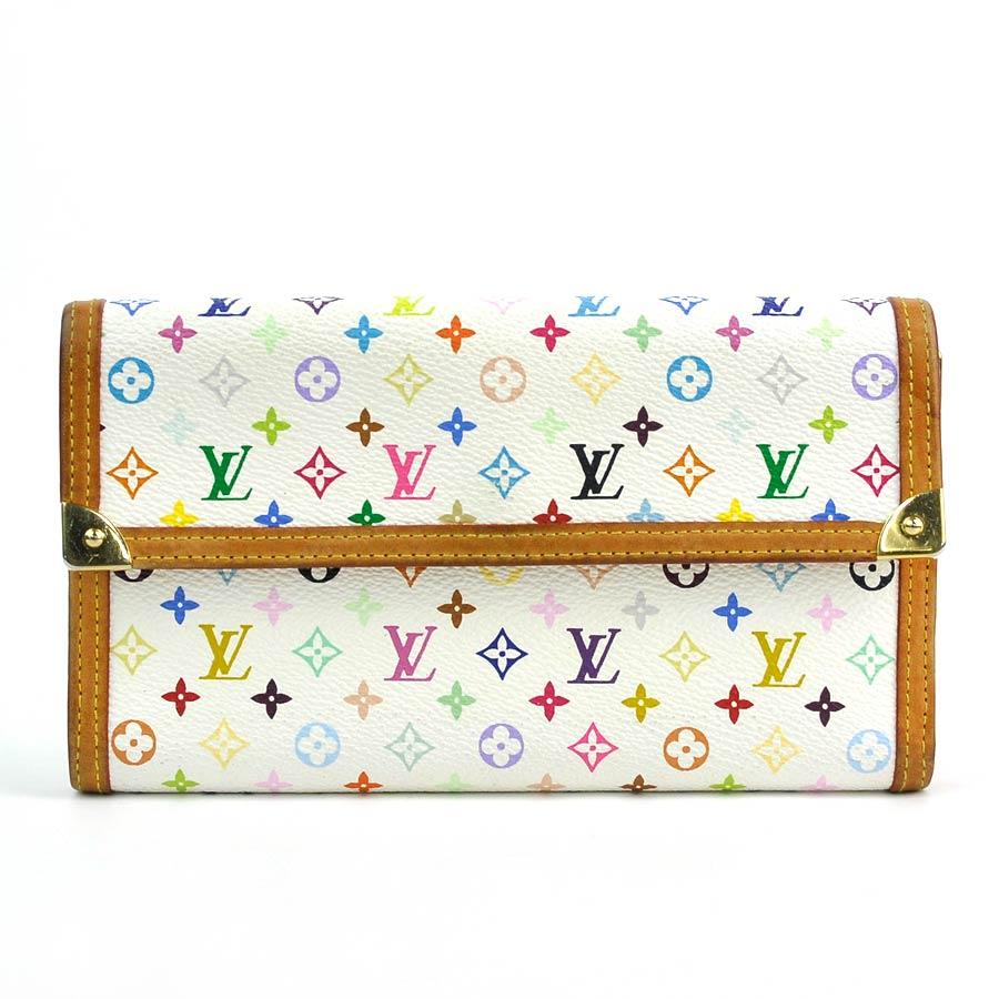 ルイヴィトン Louis Vuitton 長財布 モノグラムマルチカラー ポルトトレゾール・インターナショナル （廃盤品） キャンバス ブロン（白）  定番人気 : k7474 : ブランドバリュー - 通販 - Yahoo!ショッピング