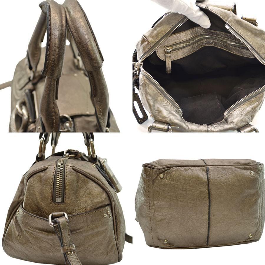 Chloe（クロエ） ハンドバッグ パディントン レザーx金属素材 ブロンズ