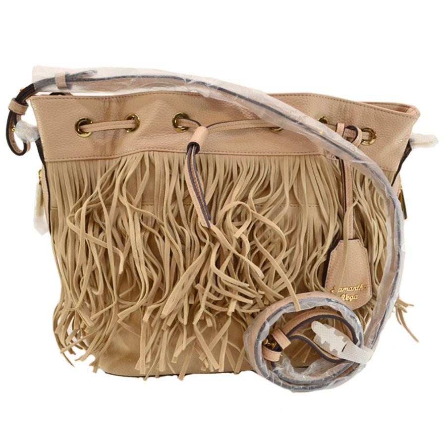 サマンサベガ Samantha Vega ショルダーバッグ レザーxスエードx金属