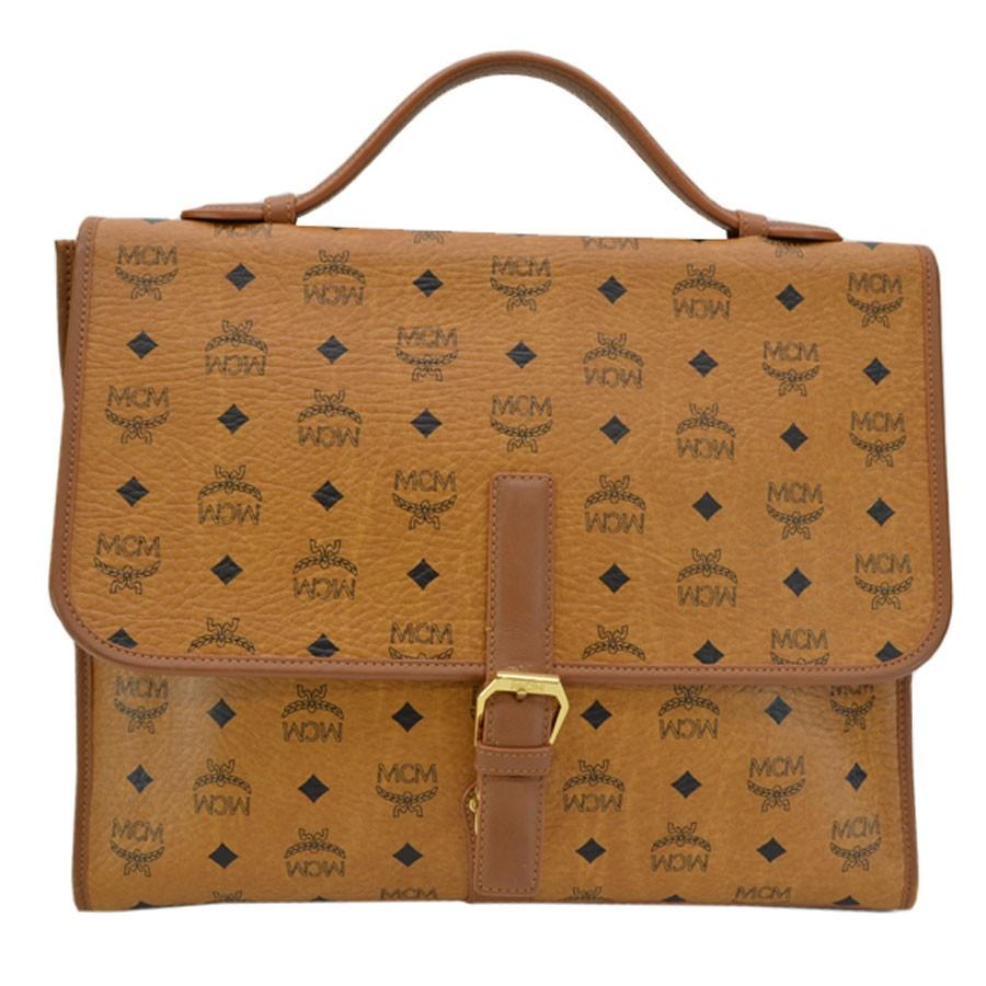 エムシーエム MCM バッグ ロゴグラム PVCxレザー キャメルxブラック 定番人気 k9081ブランドバリュー 通販