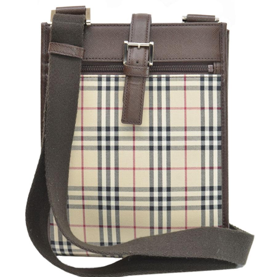 BURBERRY 斜め掛け ショルダーバッグ キャンバスxレザー ノバチェック