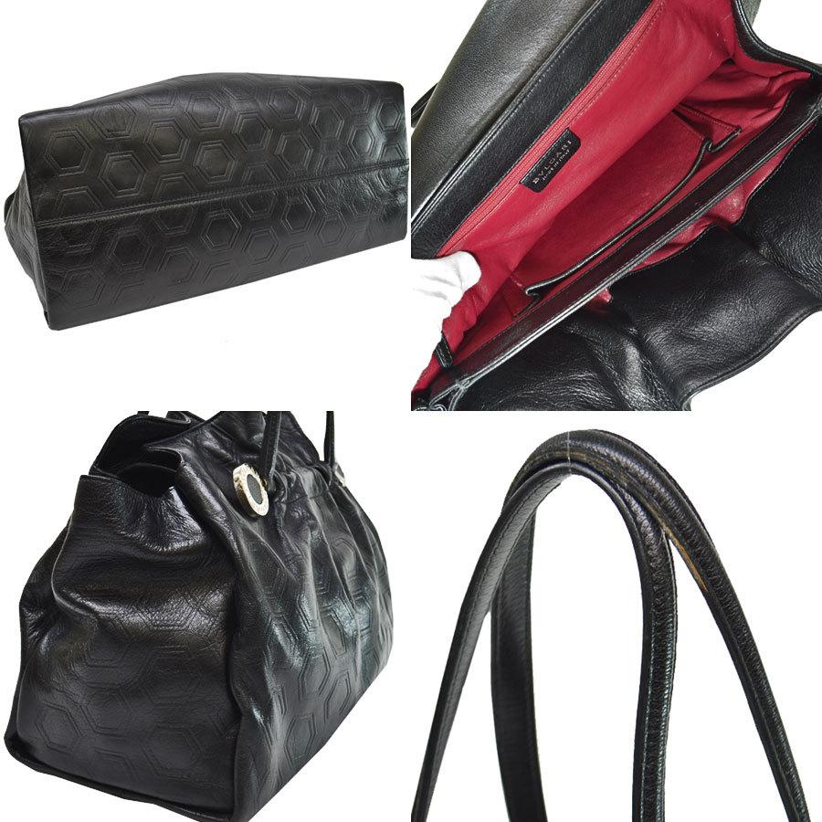 【美品】BVLGARIブルガリレザー 2WAY ショルダーバッグブラックA4可 BVLGARI（ブルガリ） ショルダーバッグ ブルガリブルガリ ブラックx