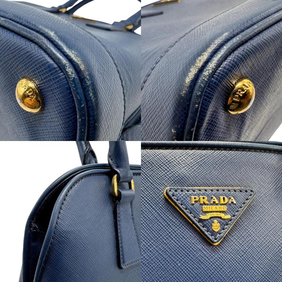 【ちょこ】PRADA ハンドバッグ ネイビー　レザー PRADA（プラダ） ハンドバッグ ショルダーバッグ レザー ネイビー