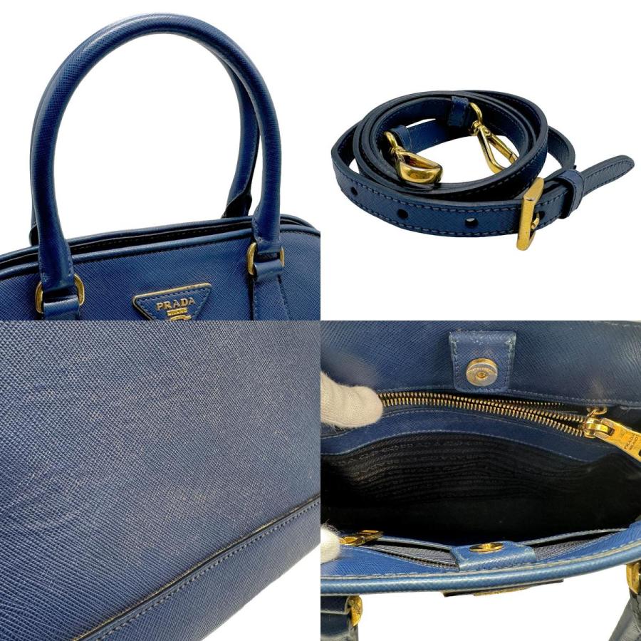 【ちょこ】PRADA ハンドバッグ ネイビー　レザー PRADA（プラダ） ハンドバッグ ショルダーバッグ レザー ネイビー