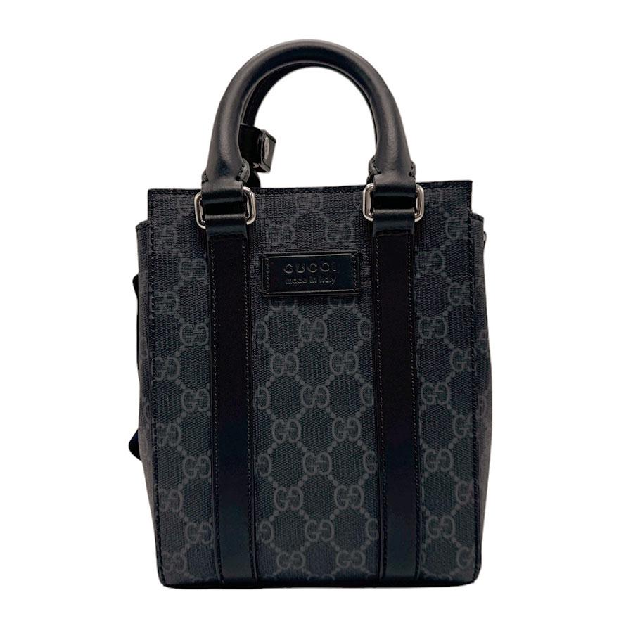 希少/美品 グッチ ショルダーバッグ GGスプリーム PVC ブラック 斜め掛け GUCCI（グッチ） ハンドバッグ 斜め掛けショルダーバッグ GGスプリーム