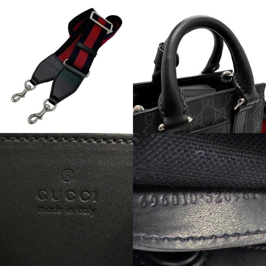 美品 グッチ ベルトバッグ ショルダーバッグ GGスプリーム PVC ブラック系 GUCCI】グッチ ソフトGGスプリーム 474293 ウエストバッグメンズ