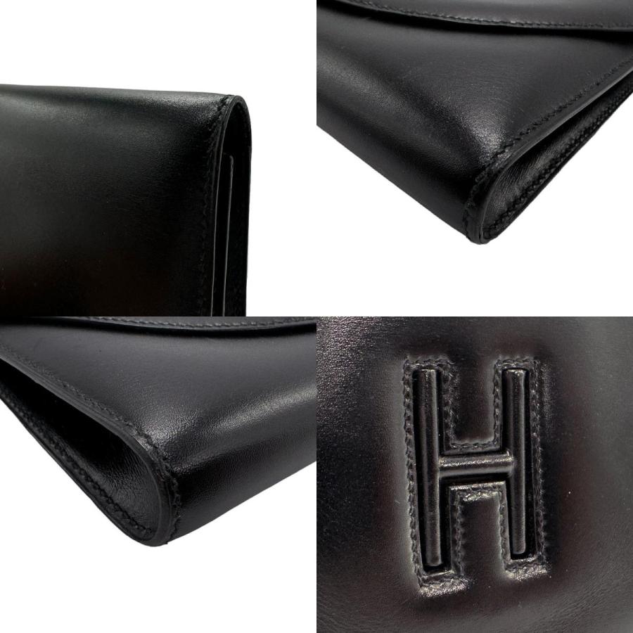 S2302 超美品 エルメス ボックスカーフ クラッチバッグ HERMES（エルメス） クラッチバッグ ボックスカーフ ブラック