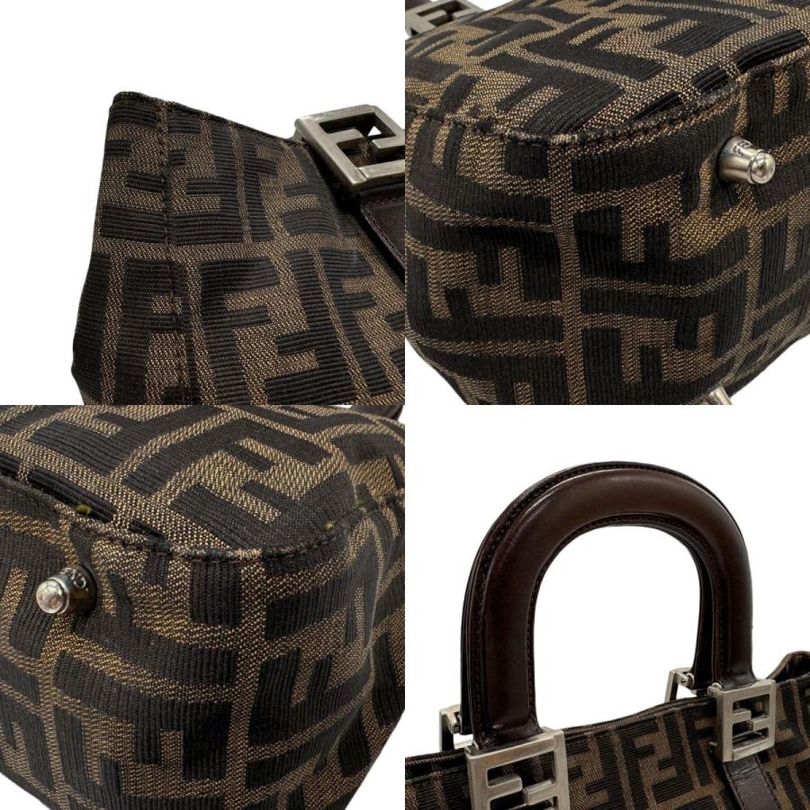 FENDI（フェンディ） ハンドバッグ ズッカ キャンバス/レザー ブラウン