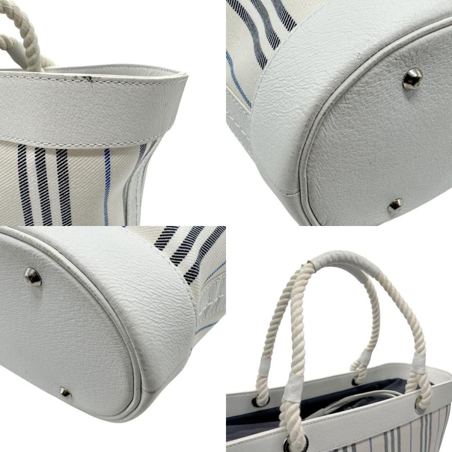 BURBERRYバーバリー キャンバス×レザー ハンドバッグ BURBERRY（バーバリー） ハンドバッグ キャンバス/レザー ホワイト系