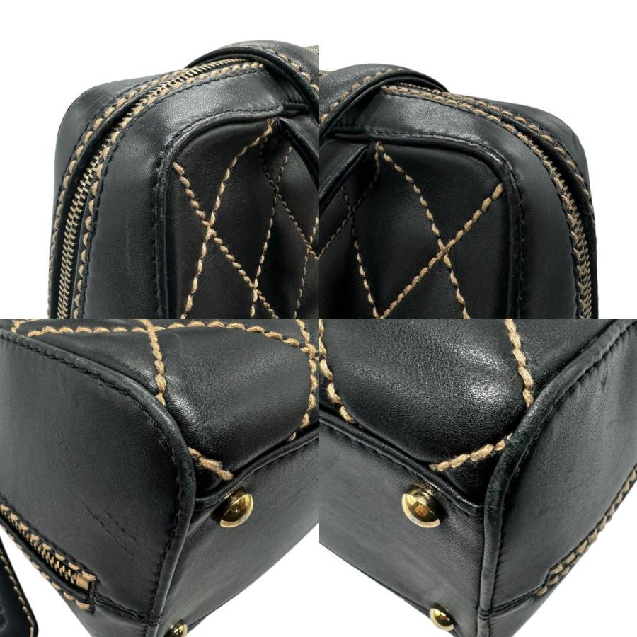 CHANEL（シャネル） ハンドバッグ ワイルドステッチ レザー ブラック