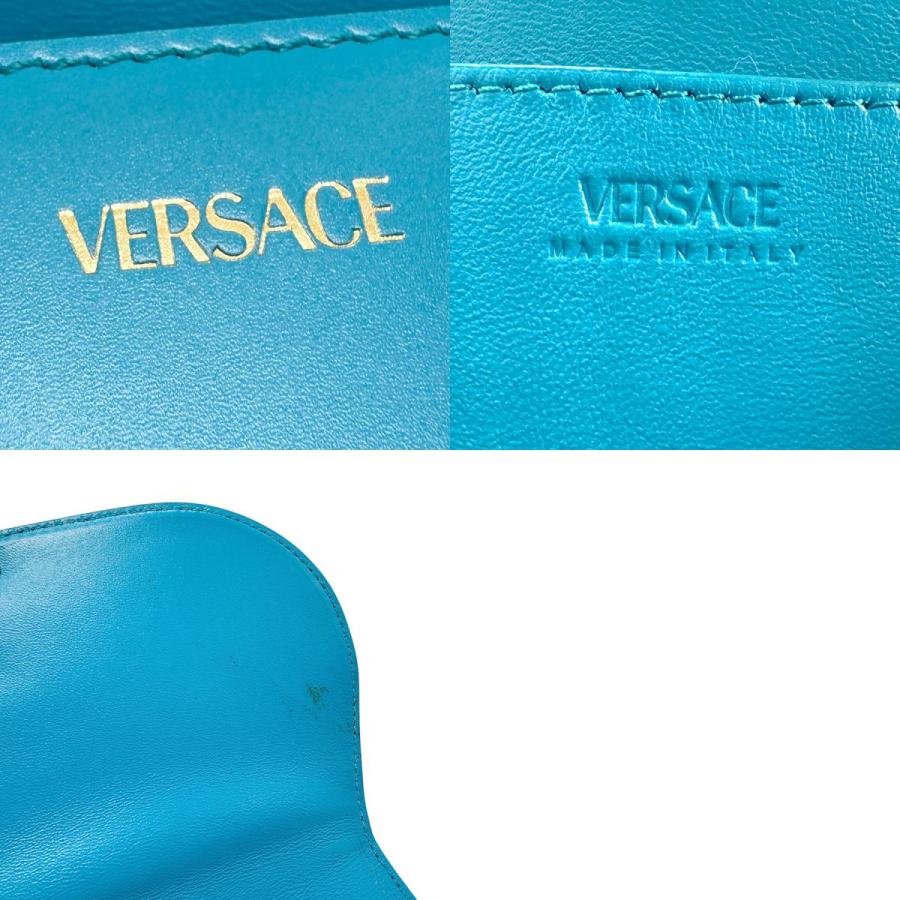 Versace　ショルダーバッグ　レザー　ブルー　イタリア製 レディース デザイナー クロスボディ & ショルダーバッグコレクション