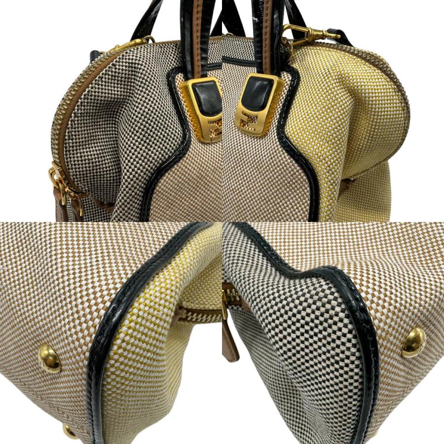フェンディ FENDI ハンドバッグ ショルダーバッグ キャンバス/エナメル 