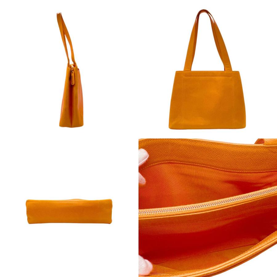 CHANEL シャネル ショルダーバッグ キャビアスキンレザー オレンジ  