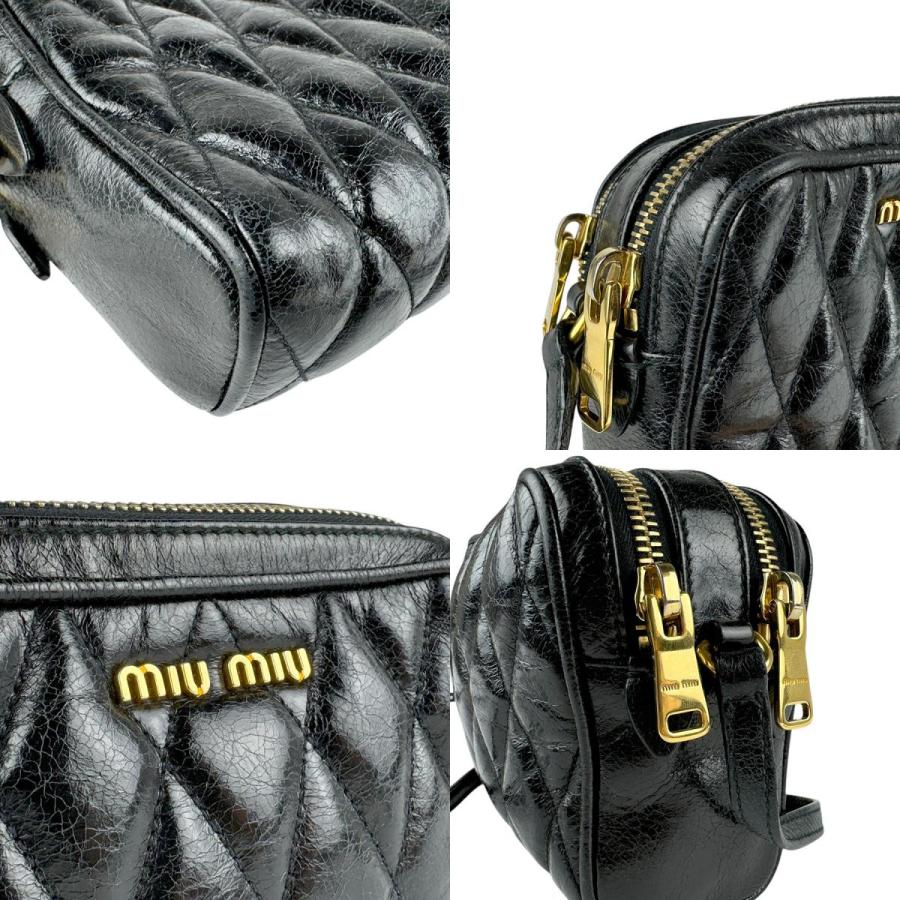 miu miu（ミュウミュウ） 斜め掛けショルダーバッグ レザー ブラック