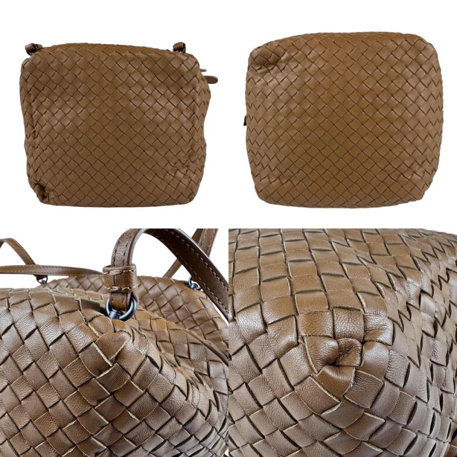ボッテガヴェネタ イントレチャート ダークブラウン レザー ショルダーバッグ ボッテガヴェネタ BOTTEGAVENETA ショルダーバッグ イントレチャート