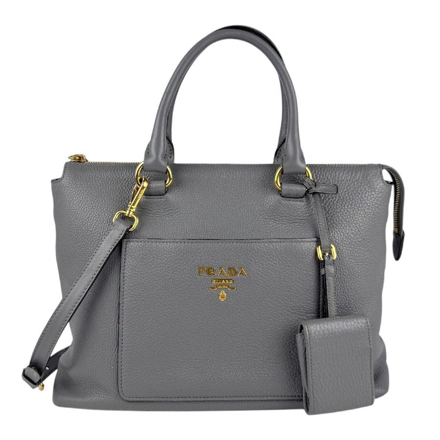 PRADA（プラダ） ハンドバッグ ショルダーバッグ レザー グレー