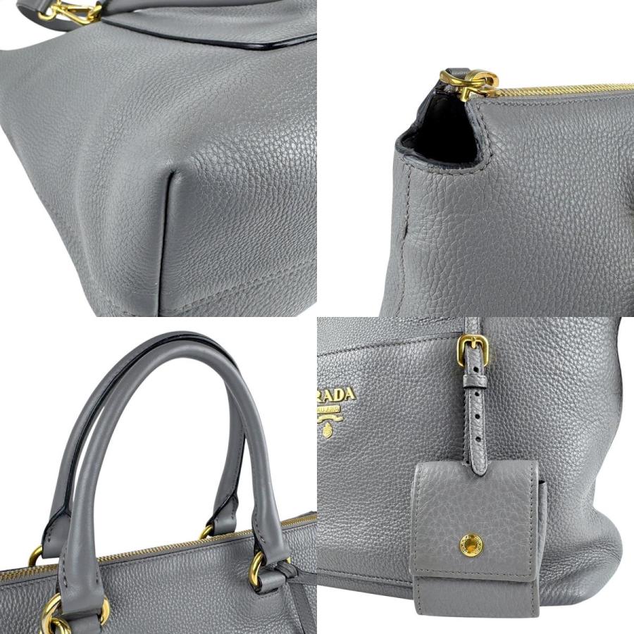 PRADA（プラダ） ハンドバッグ ショルダーバッグ レザー グレー