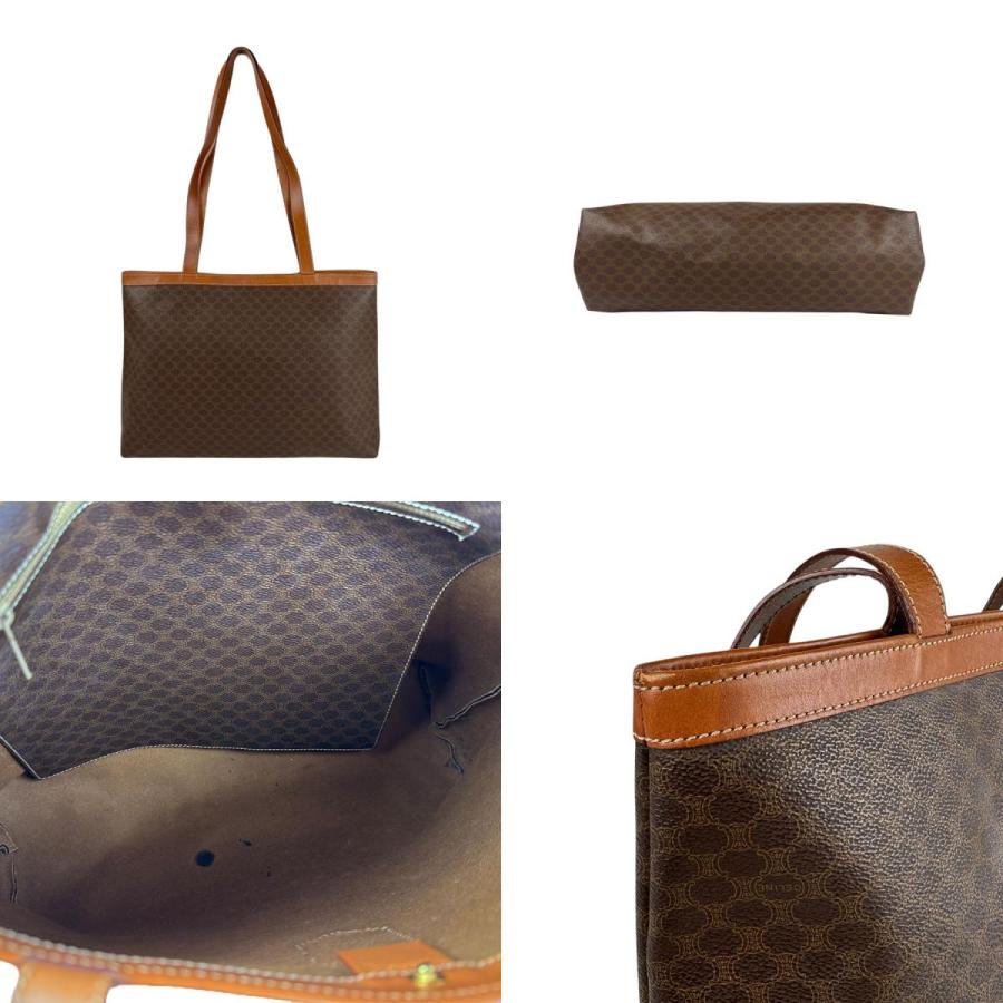 セリーヌ CELINE PVC レザー ショルダーバッグ マカダム ブラウン CELINE（セリーヌ） ショルダーバッグ マカダム PVC/レザー ブラウン